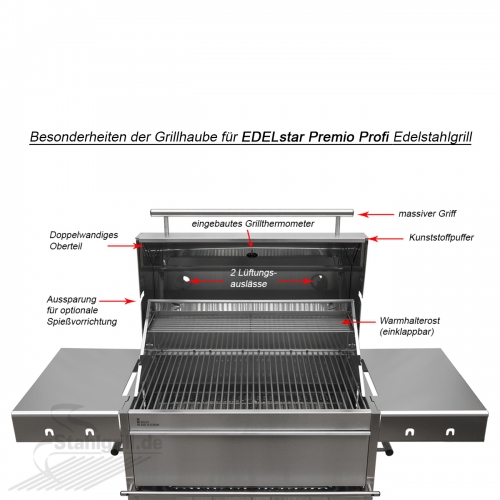 Edelstahlgrill - Holzkohlegrill - EDELstar Premio L Profi - Bausatz